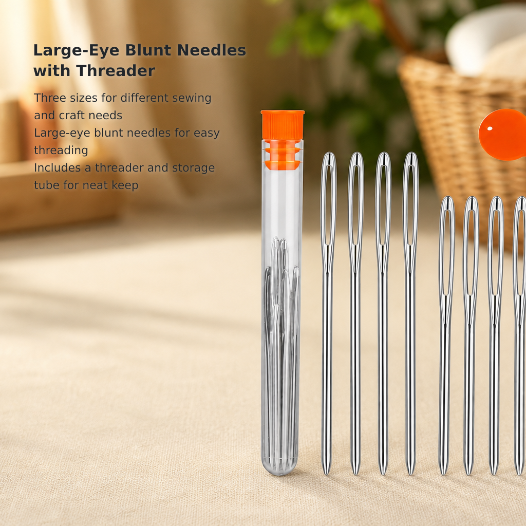 3-Size Large-Eye Blunt Yarn Needle Set