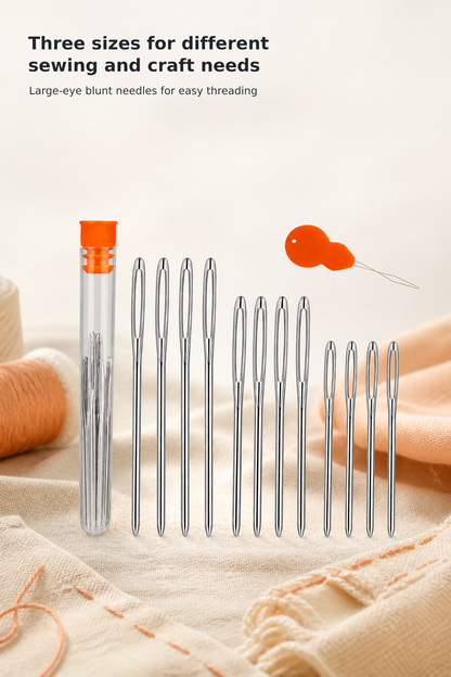 3-Size Large-Eye Blunt Yarn Needle Set