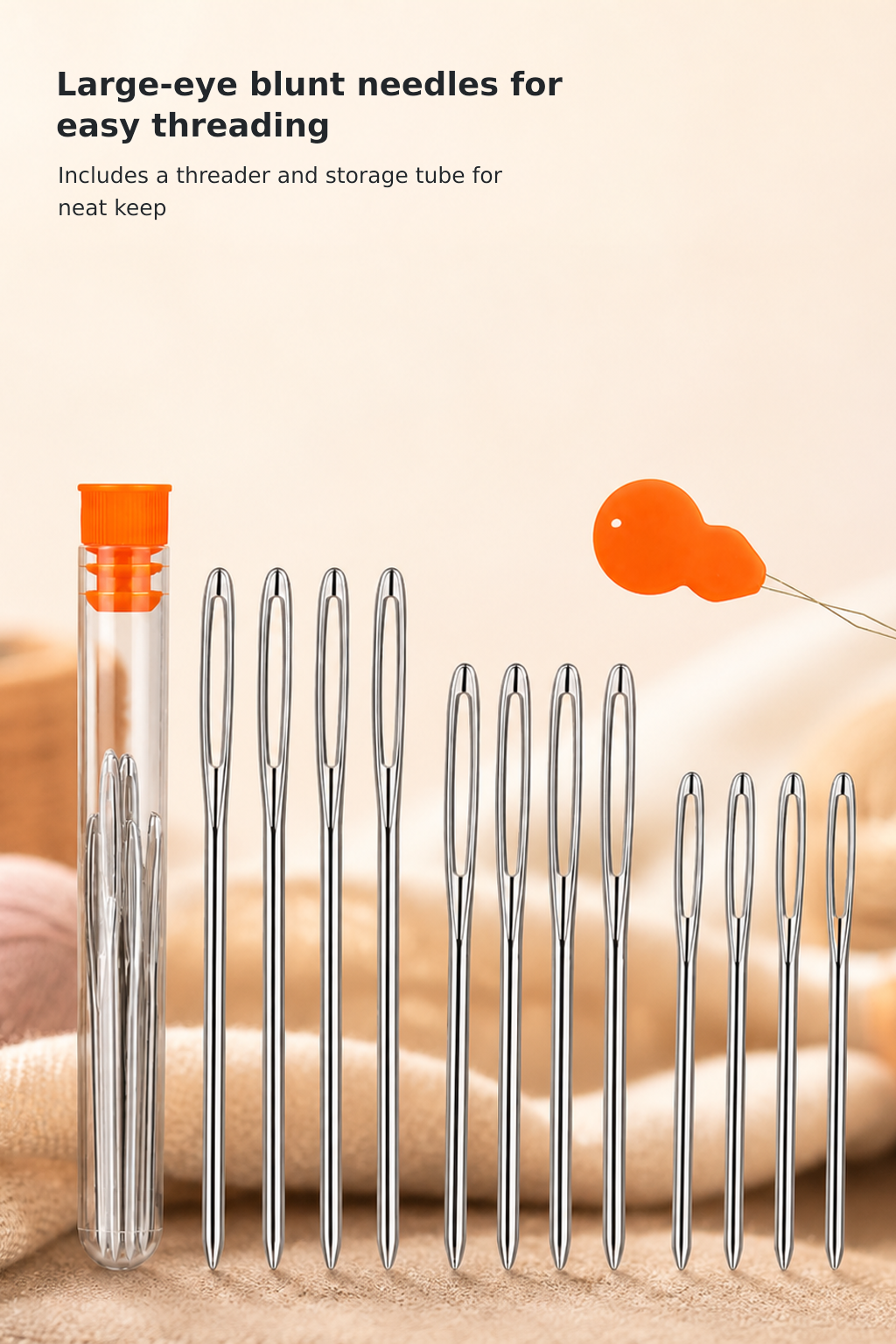 3-Size Large-Eye Blunt Yarn Needle Set