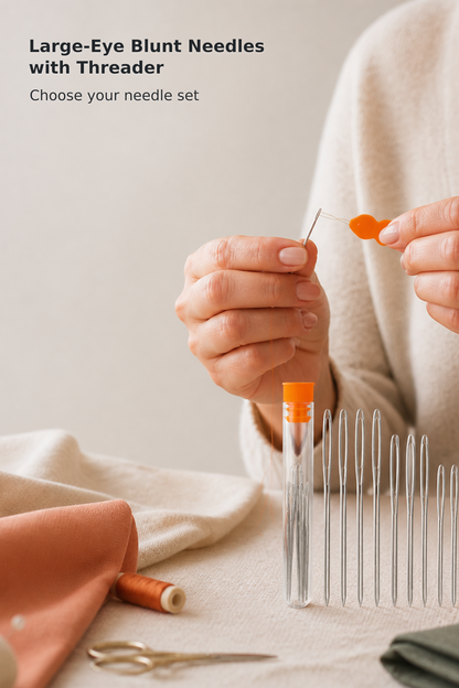3-Size Large-Eye Blunt Yarn Needle Set